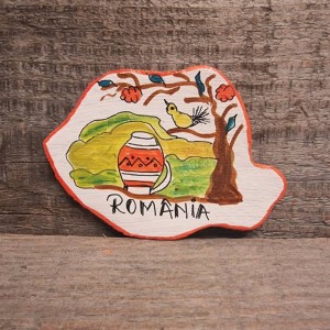 magnet harta României - magnet din lut lucrat manual